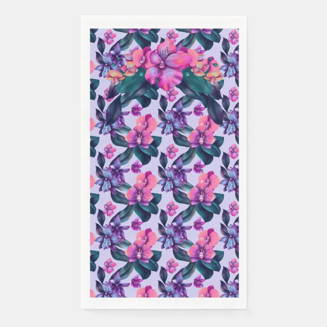 Lila Orchideen Serviette (Vorderseite)