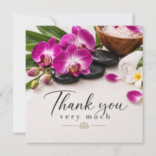 Lila Orchideen-Spa Dankeschön Elegantes Wohlbefind Dankeskarte