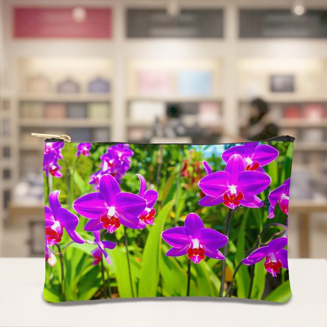 Lila Orchideen-Tasche Zubehörtasche (Pouch with purple orchids)