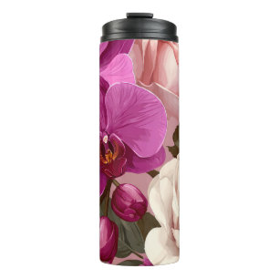 lila Orchideen Thermo-Tumbler Thermosbecher