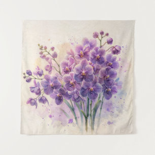 Lila Orchideen Wandteppich