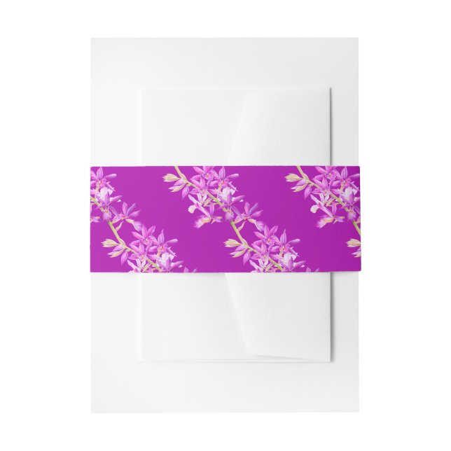 Lila Orchideenhochzeit Einladungsbanderole (Vorderseite Beispiel)