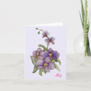 Lila Orchideenkarte Feiertagskarte