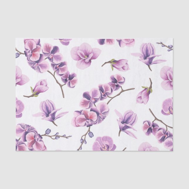 Lila Orchideenpapier Seidenpapier (Vorderseite)