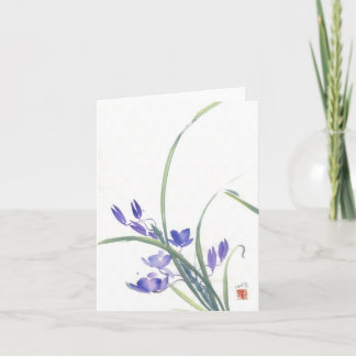Lila OrchideeWatercolorkarte Karte