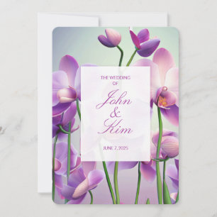 Lila Orchids Hochzeitseinladungen Einladung