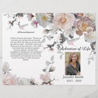 Lila Orchids Hummingbird Beerdigung Programm Flyer