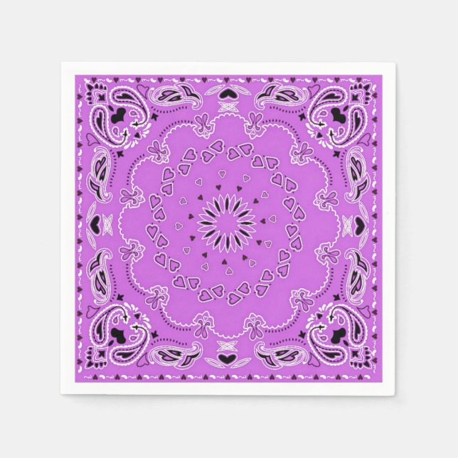 Lila orientalisches Design Serviette (Vorderseite)