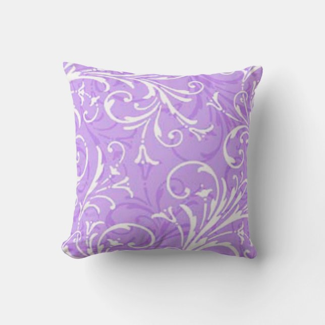 Lila ornamentales Reversible Pilz Kissen (Vorderseite)