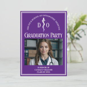 Lila Osteopathische Medical School Graduation Part Einladung