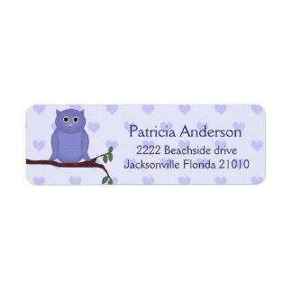Lila Owl Address Labels