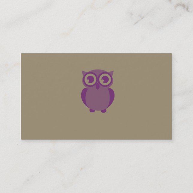 Lila Owl Business Cards Visitenkarte (Rückseite)