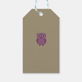 Lila Owl Gift Tags Geschenkanhänger
