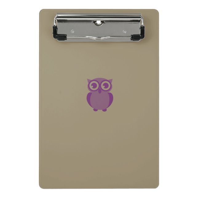 Lila Owl Mini-Zwischenablage Mini Klemmbrett (Vorderseite)