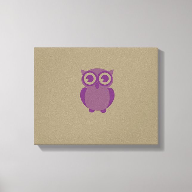 Lila Owl Wrapped Canvas Leinwanddruck (Vorderseite)