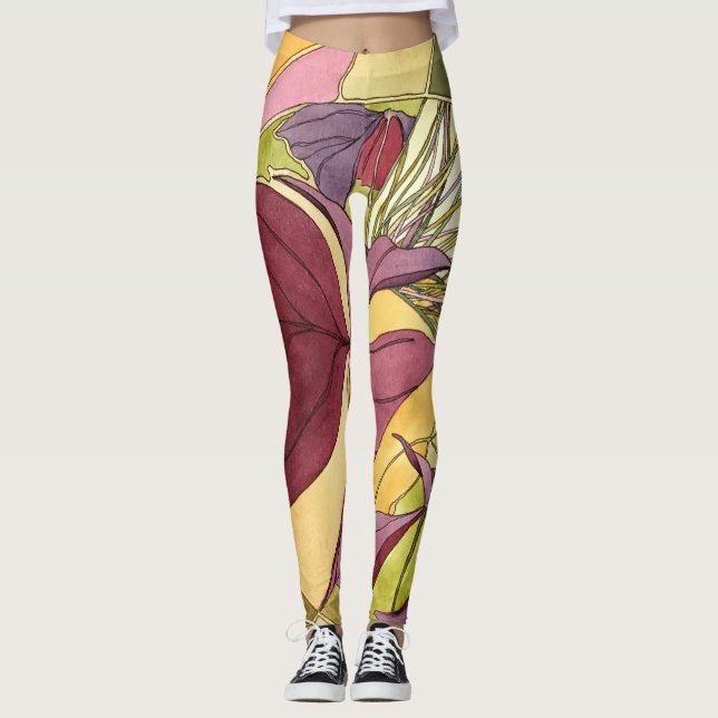 Lila Oxalis Leggings (Vorderseite)