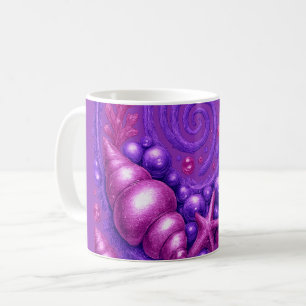 Lila Ozean-Spiral-Meeresmuschel-Fantasy-Kunst   My Kaffeetasse