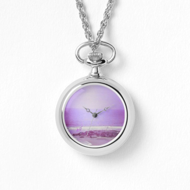 Lila Ozean und Sky Silver Wraparound Armbanduhr (Vorderseite)