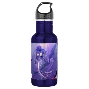 Lila Ozeanmeerjungfrau Edelstahl-Wasserflasche Edelstahlflasche