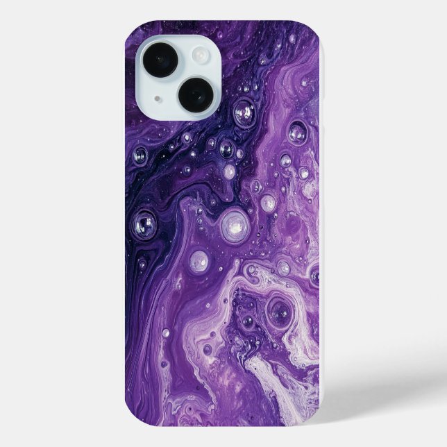 Lila Paint Pour Abstrakt Liquid Aesthetic Case-Mate iPhone Hülle (Rückseite)