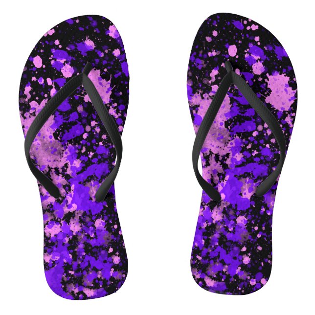 Lila Paint-Spritzer Flip Flops (Fußbett)