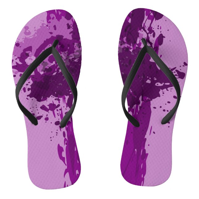 Lila Paint-Spritzer - Hochzeitsfeier - Flip Flops (Fußbett)