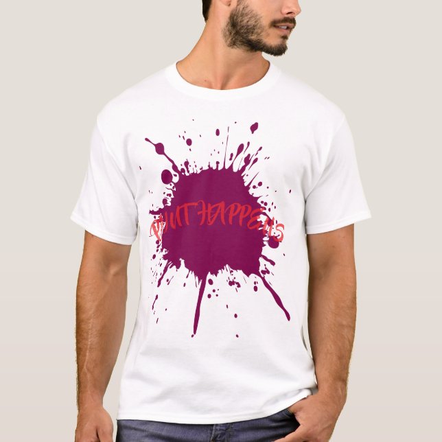 Lila Paint-Spritzer T-Shirt (Vorderseite)