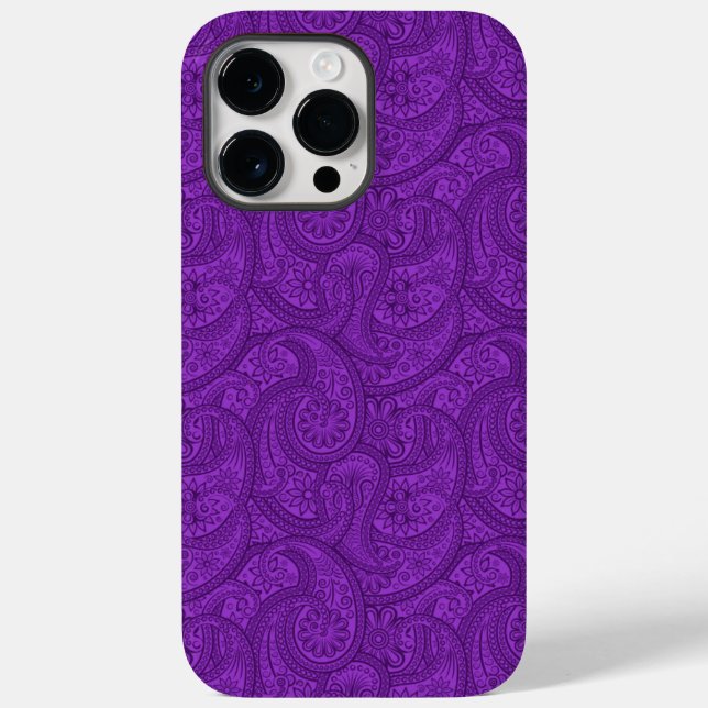 Lila Paisley Case-Mate iPhone 14 Pro Max Hülle (Rückseite)