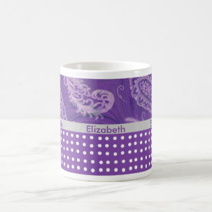 Lila Paisley Coffee Tasse