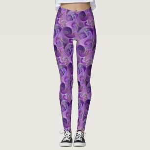 Lila Paisley Damask Muster Leggings