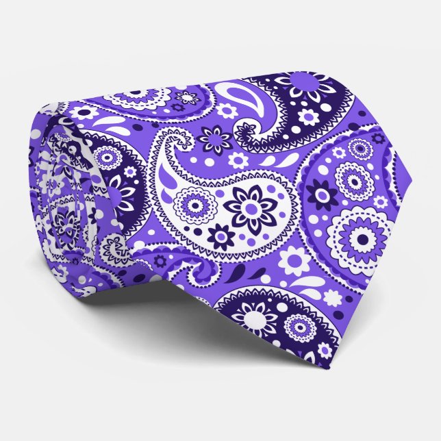 Lila Paisley Extravagant Texas Country Western Krawatte (Gerollt)