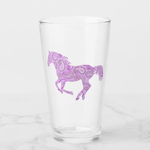 Lila Paisley Galloping Horse Glas