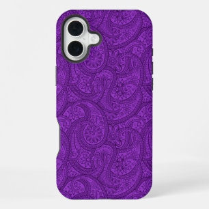 Lila Paisley iPhone 16 Plus Hülle