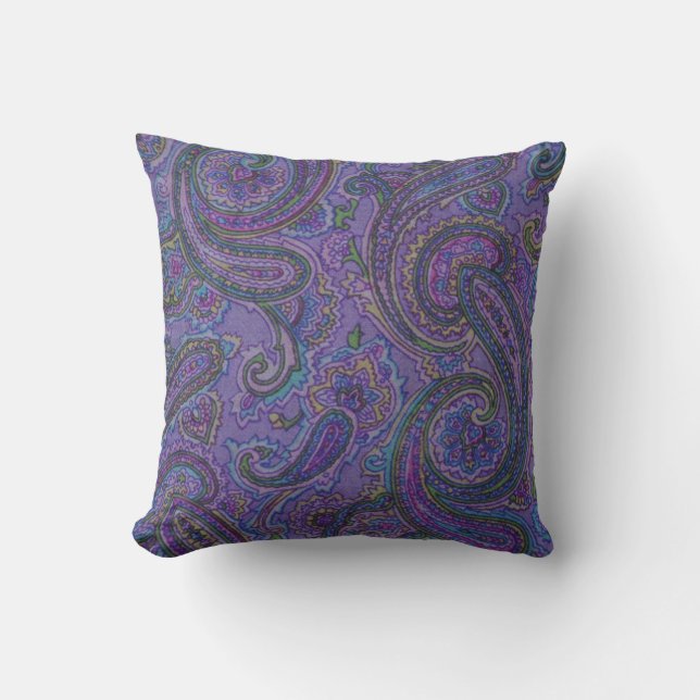 Lila Paisley-Kissen Kissen (Vorderseite)