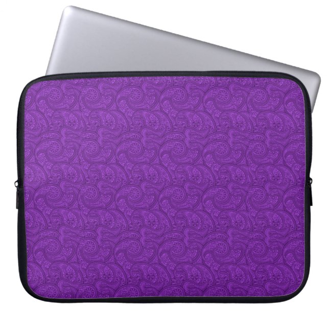 Lila Paisley Laptopschutzhülle (Vorderseite)