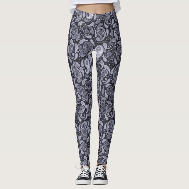 Lila Paisley Leggings (Vorderseite)