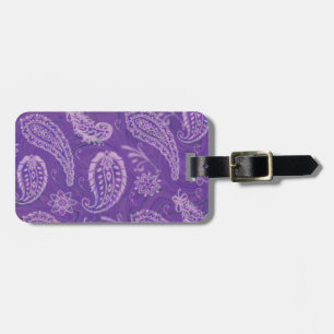 Lila Paisley Luggage Tag Gepäckanhänger
