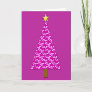 Lila Paisley, moderner Weihnachtsbaum Feiertagskarte