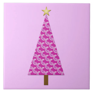 Lila Paisley, moderner Weihnachtsbaum Fliese