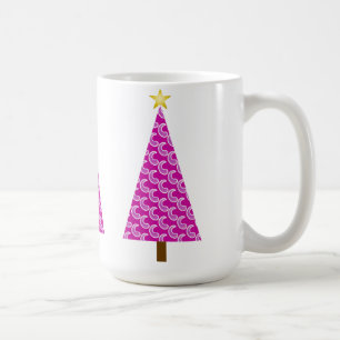 Lila Paisley, moderner Weihnachtsbaum Kaffeetasse
