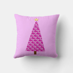 Lila Paisley moderner Weihnachtsbaum Kissen