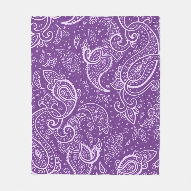 Lila Paisley Pattern Blanket Fleecedecke (Vorderseite)