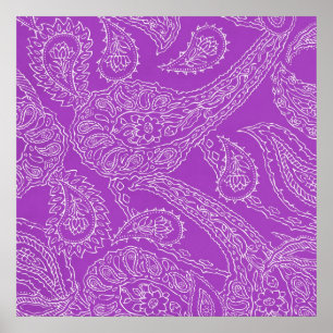 Lila Paisley Print Summer Fun Girl Pattern Poster