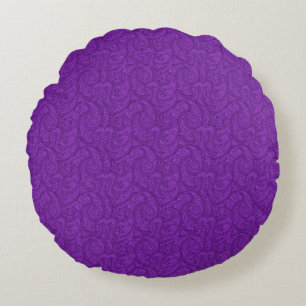 Lila Paisley Rundes Kissen