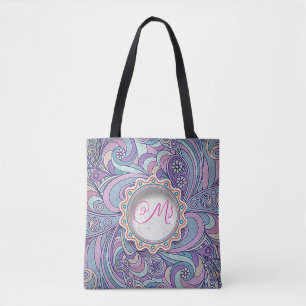 "Lila Paisley" Tote Bag Tasche