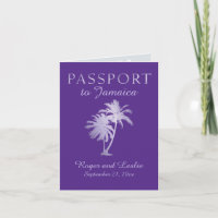 Lila Palm-Imitate Foil Jamaica Wedding Passport