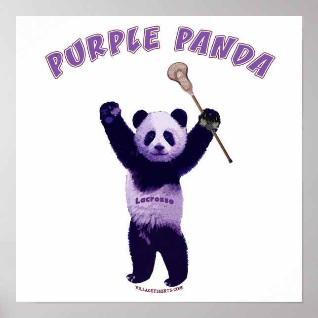 Lila Panda Lacrosse Poster (Vorne)