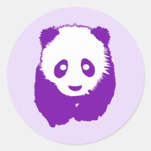 Lila Panda Runder Aufkleber