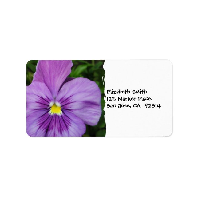 Lila Pansy Adressaufkleber (Vorne)