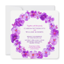 Lila Pansy Aquarell Blume Einladung zur Hochzeit